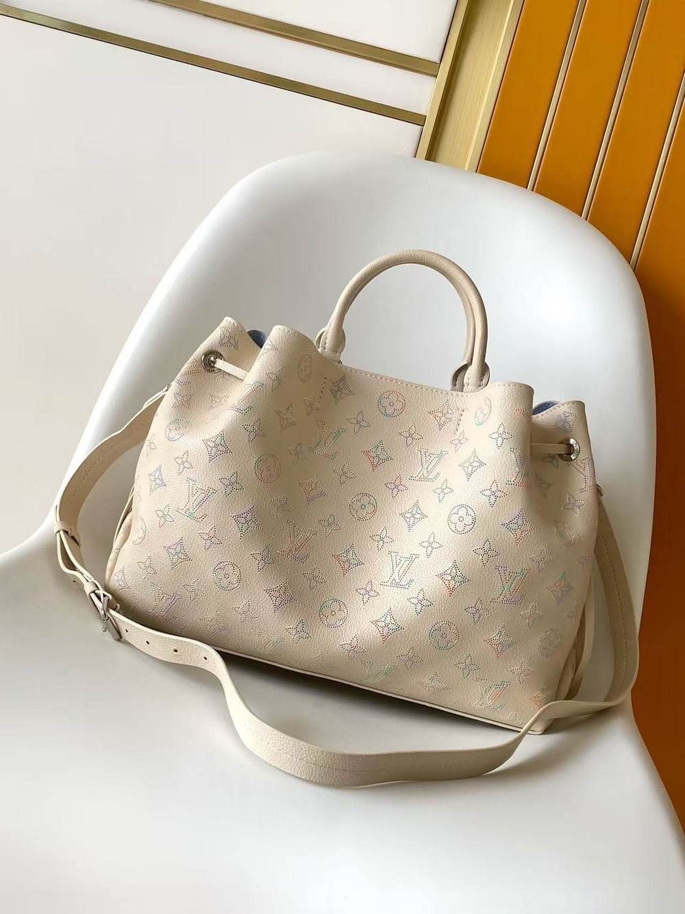 Louis Vuitton Multicolor Monogram Cream Tote Bag